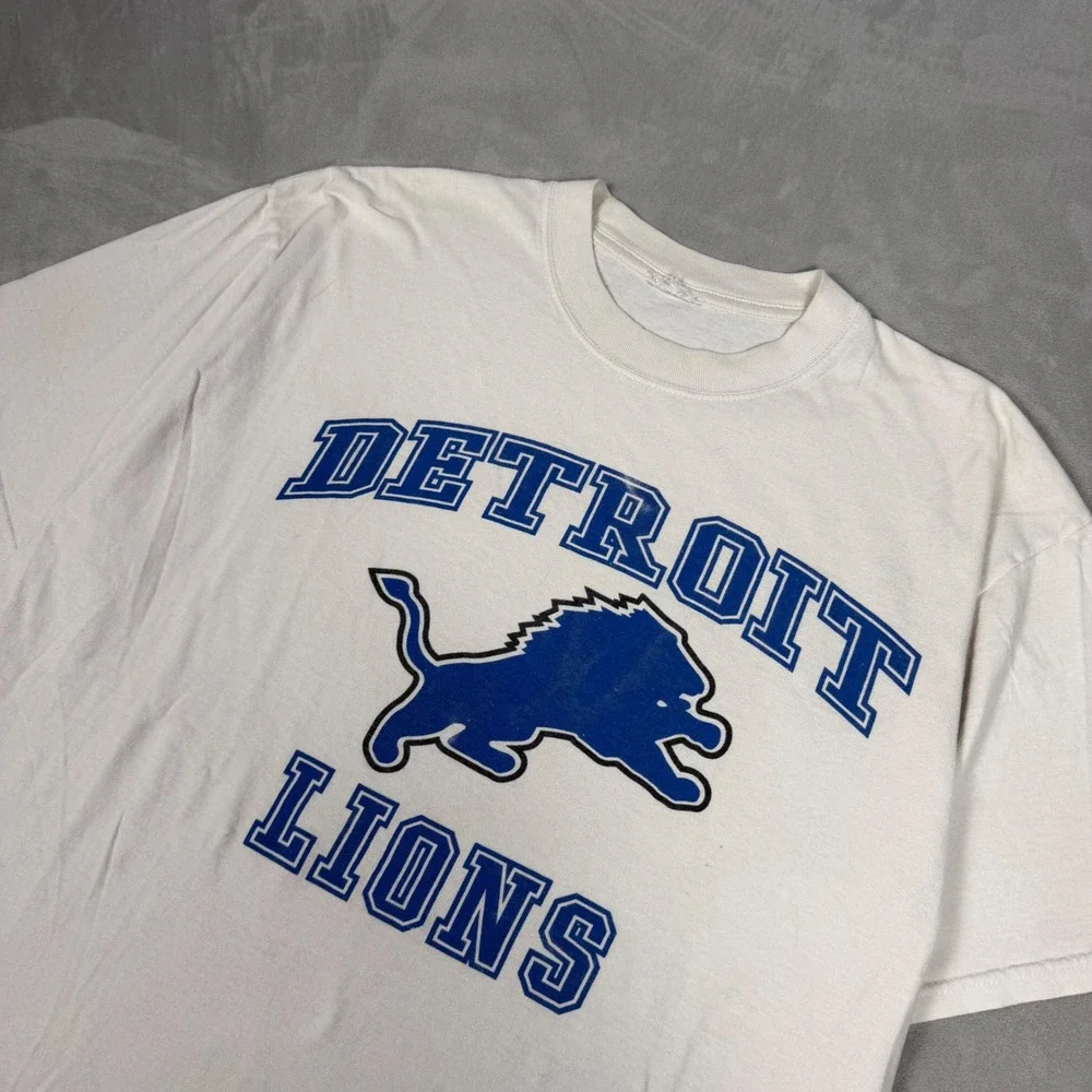 Y2K Mens Detroit Lions Vintage Graphic Football T-Shirt XL